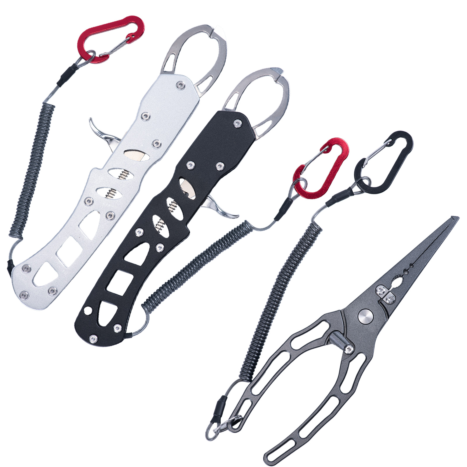 Fishing Line Cutter - Angelzangen- und Fischgreifer-Kombi-Set, Rostfreier Aluminium-Fischgreifer mit