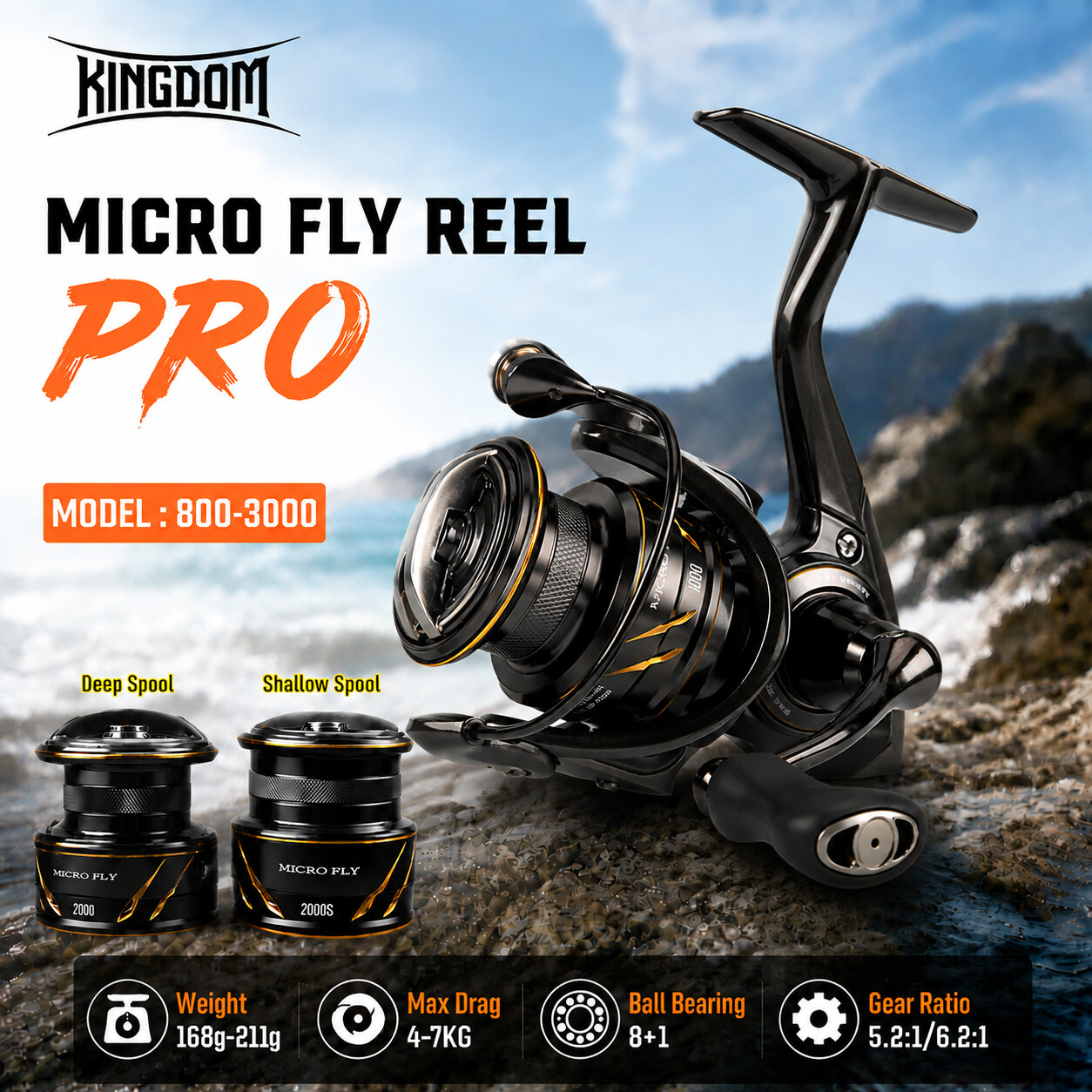 Kingdom Micro Fly Pro Angelrol – Kastking Reel Zephyr Bewertung und Preis